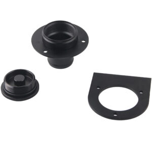 Remote Fuel Tank Filler Neck With Billet Aluminum Gas Cap & Weld-On Steel Mount Bracket For 2" Hose Connection, Straight